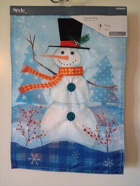 Snowman Garden Flag Winter Holiday Décor NWT